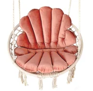 Poduszki ogrodowe - 2 PODUSZKI na FOTEL KOKON HUŚTAWKE HAMAK Ogród Dom 110cm MUSZLA/Róż - miniaturka - grafika 1