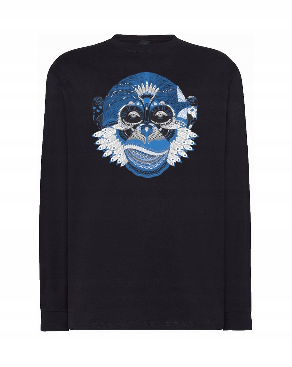 Longsleeve męski nadruk głowa MAŁPA r.XL