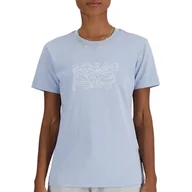 Koszulki i topy damskie - Koszulka New Balance WT41912LAY - niebieska - miniaturka - grafika 1