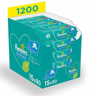PAMPERS FRESH CLEAN CHUSTECZKI DLA NIEMOWLĄT 15x80 - Chusteczki nawilżane - miniaturka - grafika 1