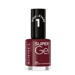 Rimmel Żellakier do paznokci Super Gel 12 ml Cień 069 Moody Mahaogany) - Lakiery do paznokci - miniaturka - grafika 1