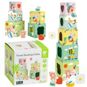 Układanki dla dzieci - CLASSIC WORLD Układanka Kostki Box Leśna Piramidka 10 el. FSC - miniaturka - grafika 1