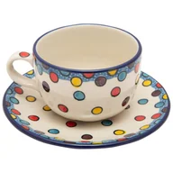 Filiżanki - Filiżanka Do Herbaty Kawy 200 Ml Ze Spodkiem - Ceramika Artystyczna Bolesławiec - miniaturka - grafika 1