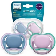 Smoczki uspokajające - AVENT Smoczek Ultra Air 6-18m granat/fiolet SCF085/34, 2 sztuki - miniaturka - grafika 1