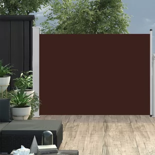 vidaXL Wysuwana markiza boczna na taras, 100 x 500 cm, brązowa vidaXL - Markizy - miniaturka - grafika 1