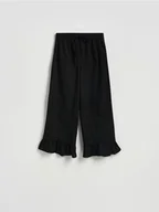 Spodnie damskie - Reserved - Spodnie culotte z falbanką - czarny - miniaturka - grafika 1