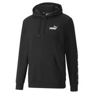 Swetry męskie - Męska bluza z kapturem Essentials+ Tape PUMA Black - miniaturka - grafika 1