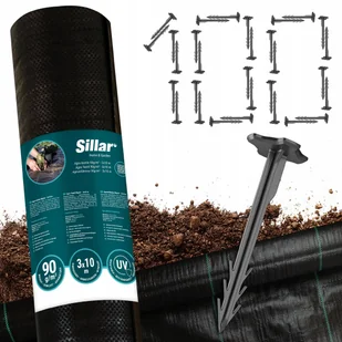 Zestaw gruba agrotkanina antychwastowa Sillar 90g/m2 3x10m + Kotwy 100szt. - Agrowłókniny - miniaturka - grafika 1