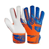 Piłka nożna - Rękawice bramkarskie Reusch Attrakt Solid Finger Support Junior niebiesko-pomarańczowe 5472510 2290 - 4 - miniaturka - grafika 1