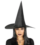 Dodatki do strojów karnawałowych - Kapelusz czarownicy z włosami, czarny - miniaturka - grafika 1