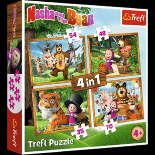 Trefl Puzzle 4w1 Masza w lesie GXP-788791 - Puzzle - miniaturka - grafika 2
