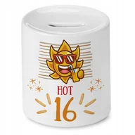 Skarbonki - Skarbonka na Urodziny 16 16te 16-te na Prezent z Nadrukiem ze Zdjęciem + Opakowanie na prezent (wzór 02) - miniaturka - grafika 1