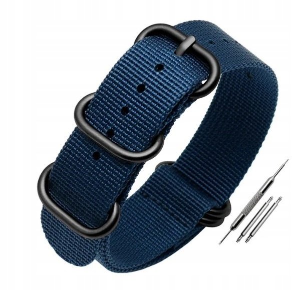NOWY, NIEBIESKI PARCIANY PASEK NATO 26MM + TELESKOPY + PRZYRZĄD - PREMIUM !
