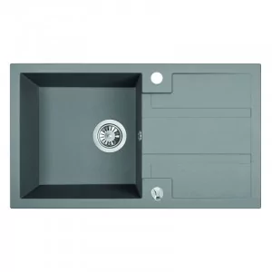 LAVEO SBB 511T BARBADOS Zlewozmywak granitowy 1 komora z ociekaczem Wymiary: 440x760x194 mm Kolor: szary - Zlewozmywaki - miniaturka - grafika 1