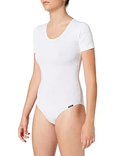 Body - Skiny Damskie body damskie Kurzarm z bawełny modelujące body, biały, 38 - grafika 1