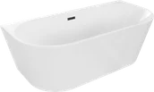 Wanny - Mexen Oval wanna wolnostojąca przyścienna 160 x 80 cm, biała, przelew czarny - 52671608000-70 - miniaturka - grafika 1