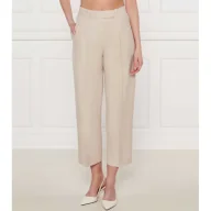 Spodnie damskie - Tommy Hilfiger Spodnie cygaretki Tapered fit z dodatkiem lnu - miniaturka - grafika 1