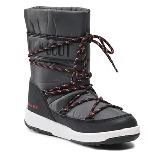 Buty dla chłopców - Śniegowce MOON BOOT - Jr Boy Sport Wp 34051300005 D Black/Castlerock - grafika 1