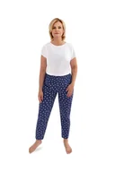 Piżamy damskie - DŁUGIE SPODNIE DAMSKIE 2XL GRANATOWE Z KIESZENIAMI DO SZPITALA SANATORIUM BAWEŁNIANE - miniaturka - grafika 1