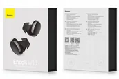 Słuchawki - Baseus bezprzewodowe Encok W11 Dokanałowe Bluetooth 5.0 Czarne - miniaturka - grafika 1
