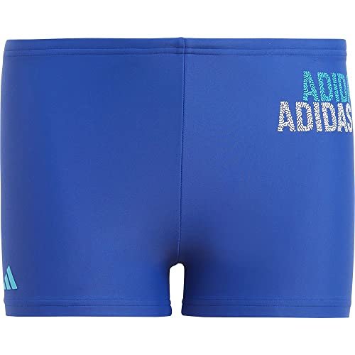 adidas Chłopcy Logo Swim Boxers, semi lucid blue/signal cyan/white, 2-3 Years