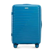 Walizki - Walizka średnia z polipropylenu z błyszczącymi paskami - miniaturka - grafika 1