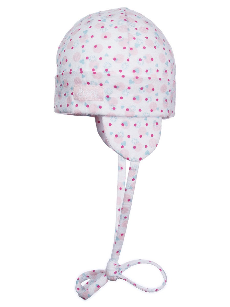 Dziewczęca czapka wiązana kółeczka różowa Döll