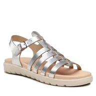 Sandały damskie - Sandały Geox - J Sandal Soleima Gir J35GSB000CFC1007 D Biały - miniaturka - grafika 1