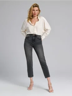 Sinsay - Jeansy mom fit - szary - Spodnie damskie - miniaturka - grafika 1