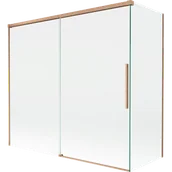 Parawany nawannowe - Mexen Rox parawan nawannowy 2-skrzydłowy rozsuwany 170 + 75 x 150 cm, transparent, miedż szczotkowana - 8C9-170-075-65-00 - miniaturka - grafika 1