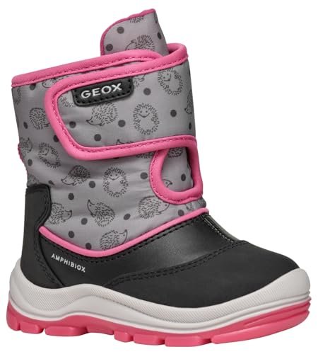 Geox B Flanfil Girl B ABX, botki dziecięce i dziewczęce, Czarna Fuchsia, 26 EU