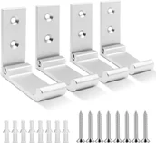 Wieszaki łazienkowe - Hak ścienny składany, uchwyt ścienny, hak niewidoczny (ze śrubami), wieszak na ręczniki (srebrny) 4 sztuki - miniaturka - grafika 1