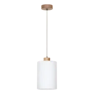 Lampy sufitowe - Britop LAMPA wisząca ZEFIR 112860174 szklana OPRAWA skandynawski ZWIS loftowy biały drewno - miniaturka - grafika 1