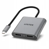 Pozostałe akcesoria do telefonów - Unitek Adapter USB-C na 2x port DP 1.4 8K 60Hz - miniaturka - grafika 1