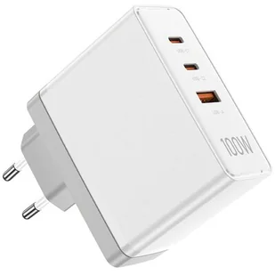 Ładowarka sieciowa, Vention, FEGW0-EU, 2xUSB-C, USB- A, 100W/100W/30W, GaN (biała) - Ładowarki do telefonów - miniaturka - grafika 1