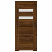 Drzwi wewnętrzne - Skrzydło drzwiowe łazienkowe z podcięciem wentylacyjnym Notus orzech trend 90 lewe Nawadoor - miniaturka - grafika 1