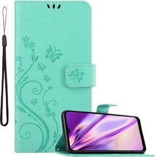 Cadorabo pokrowiec na Samsung Galaxy A12 / M12 pokrowiec ochronny w kolorze turkusowym pokrowiec ochronny pokrowiec na telefon komórkowy etui w kwiaty etui w kwiaty - Etui i futerały do telefonów - miniaturka - grafika 1