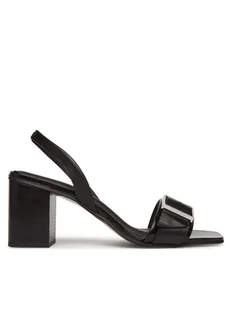 Calvin Klein Sandały Heel Sandal 70 W/Buckle - Lth HW0HW02456 Czarny - Sandały damskie - miniaturka - grafika 1