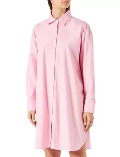 Sukienki - Tommy Hilfiger Damska sukienka OrG CO Solid do kolan, klasyczny różowy, 44 - grafika 1