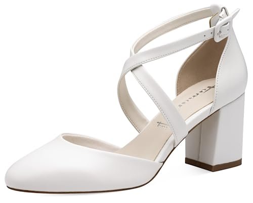 Tamaris Czółenka damskie, wegańskie, eleganckie, biały matowy., 36 EU