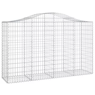 VIDAXL Łukowaty kosz gabionowy 200x50x120/140 cm, galwanizowane żelazo - Ogrodzenia - miniaturka - grafika 3