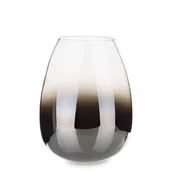 Wazony i flakony - Szklany wazon przypalone szkło czarne ombre H:17,5 - miniaturka - grafika 1