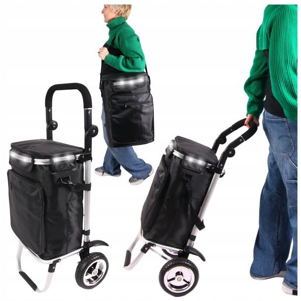 Wózek na zakupy torba zakupowa duży lekki wodoodporny kieszeń termo 45L XXL