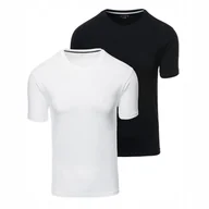 Koszulki męskie - Zestaw 2 męskich t-shirtów biały/czarny koszulki basic Ombre Z101 V2 r. XXL - miniaturka - grafika 1