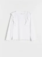 Bluzki dla dziewczynek - Reserved - Bluzka z falbanami - biały - miniaturka - grafika 1