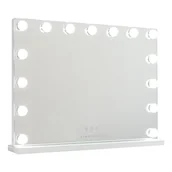 Lusterka do makijażu - Flamingueo Lustro do Makijażu 15 LED 3 Tryby Świecenia Lustro Do Toaletki Biały - miniaturka - grafika 1