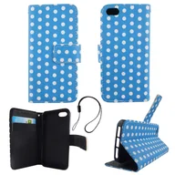 Etui i futerały do telefonów - Etui na telefon komórkowy Etui na telefon komórkowy Apple iPhone 5 / 5s / SE Polka Dot Blue White - miniaturka - grafika 1