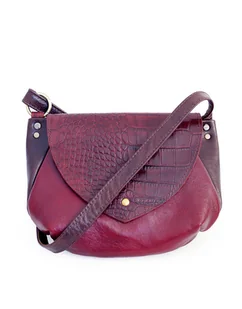 AMINA skóra naturalna bordo brąz krokodyl - Torebki damskie - miniaturka - grafika 1