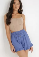 Spodenki damskie - Jasnoniebieskie Szorty z Wiskozy Ionona - miniaturka - grafika 1