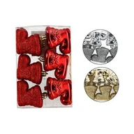 Bombki - Bombka plastikowa but 6 cm 6 sztuk czerwony / złoty / srebrny - miniaturka - grafika 1